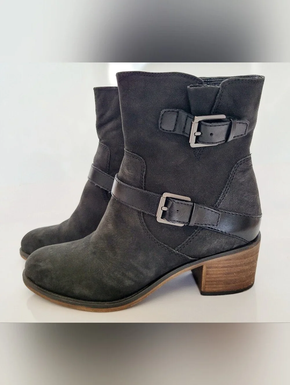 Franco Sarto Larisa 2 Nubuck Leather Moto Ankle Boots 2